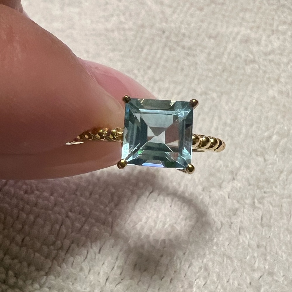 Judith Ripka Blue Topaz Gold Ring - Picture 5 of 12